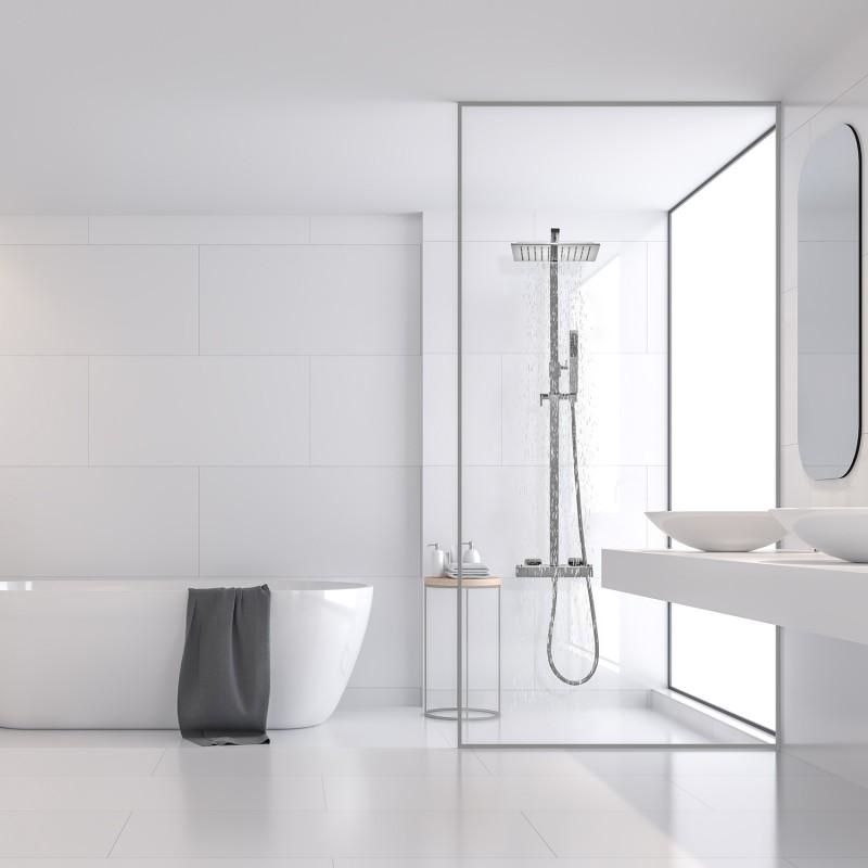 Doucheset - Thermostaatkraan - met Regendouche 25cm - Chroom