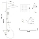 Doucheset - met Badkraan - Handdouche - en Regendouche 30cm