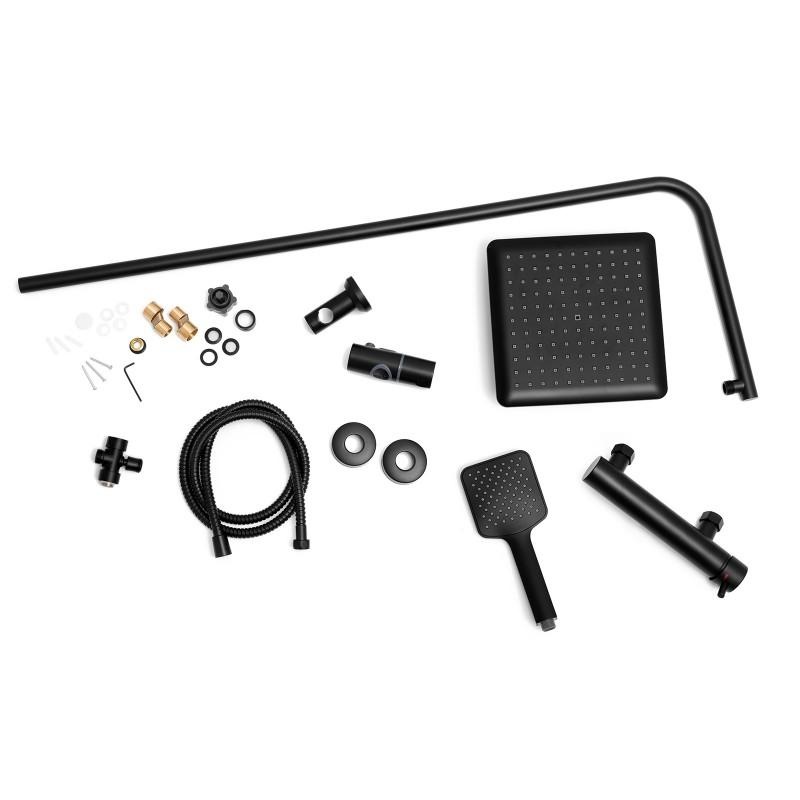 Doucheset - met Douchekraan - en Regendouche 23cm - Zwart