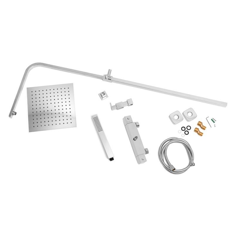 Doucheset - Thermostaatkraan - met Regendouche 25cm - Chroom