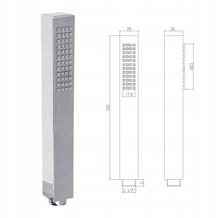 Douchepaneel inbouwset - met Regendouche - massage - hydrojets