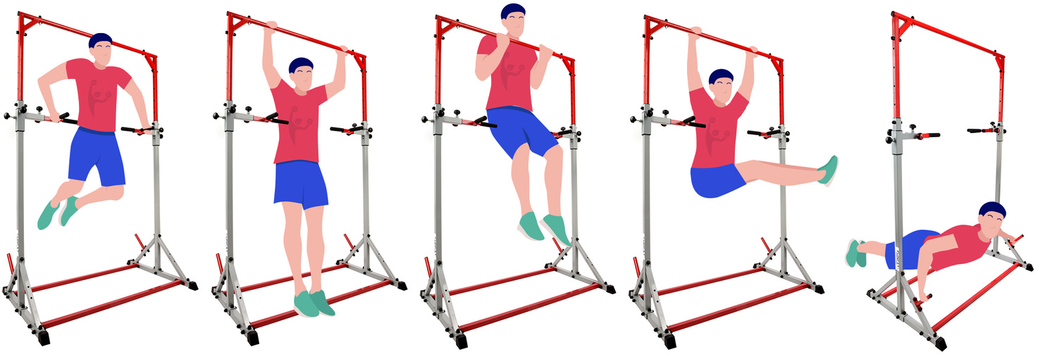 Dip station - powerstation - power tower 158-233 cm