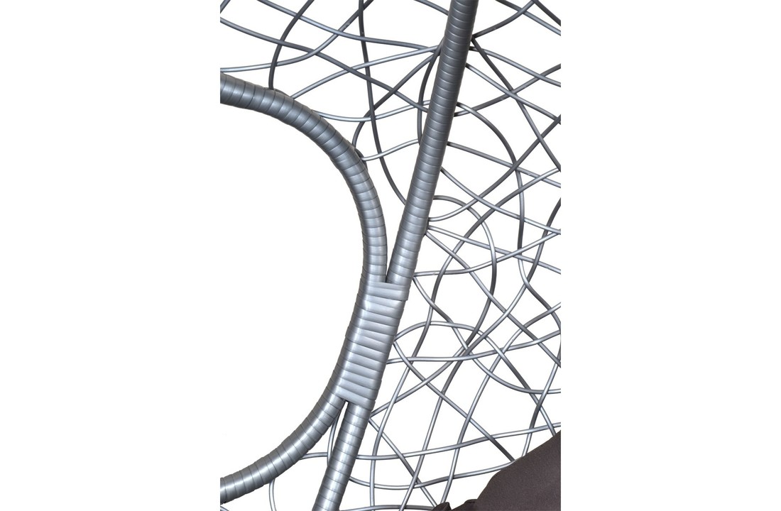 Hangstoel XXL - met frame + kussens - grijs - 105x105x197 cm