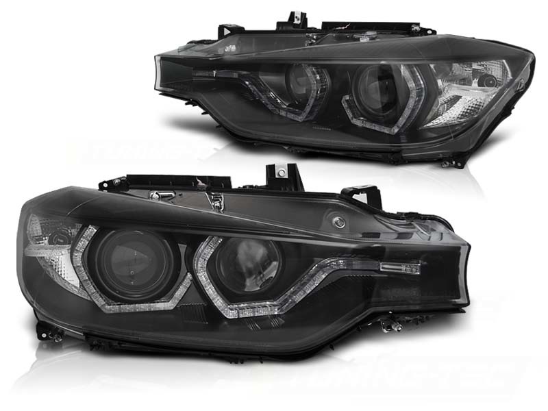 Koplampen geschikt voor BMW F30/F31 10 11 - 05 15 ANGEL EYES LED ZWART DRL dagrijlicht
