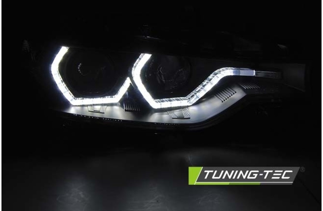 Koplampen geschikt voor BMW F30/F31 10 11 - 05 15 ANGEL EYES LED ZWART DRL dagrijlicht