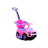 Loopauto - met duwstang - 62x44x85 cm - roze - tot 27 kg
