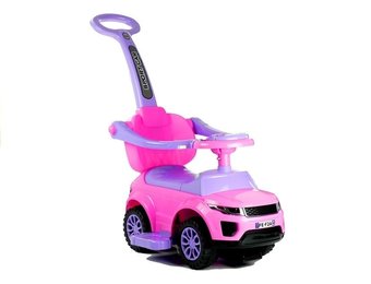 Loopauto - met duwstang - 62x44x85 cm - roze - tot 27 kg