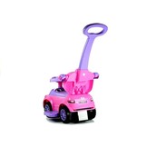 Loopauto - met duwstang - 62x44x85 cm - roze - tot 27 kg