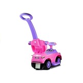 Loopauto - met duwstang - 62x44x85 cm - roze - tot 27 kg