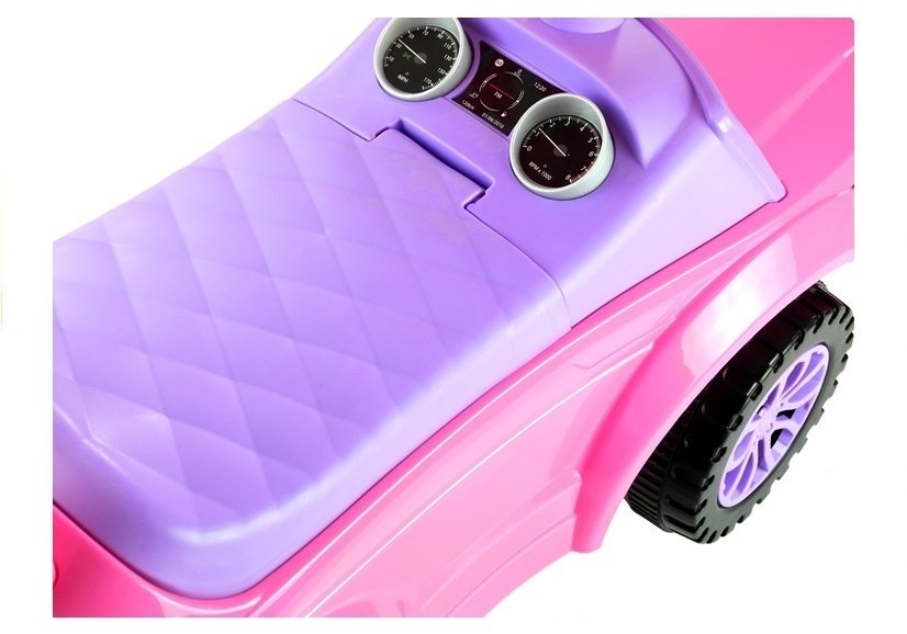 Loopauto - met duwstang - 62x44x85 cm - roze - tot 27 kg