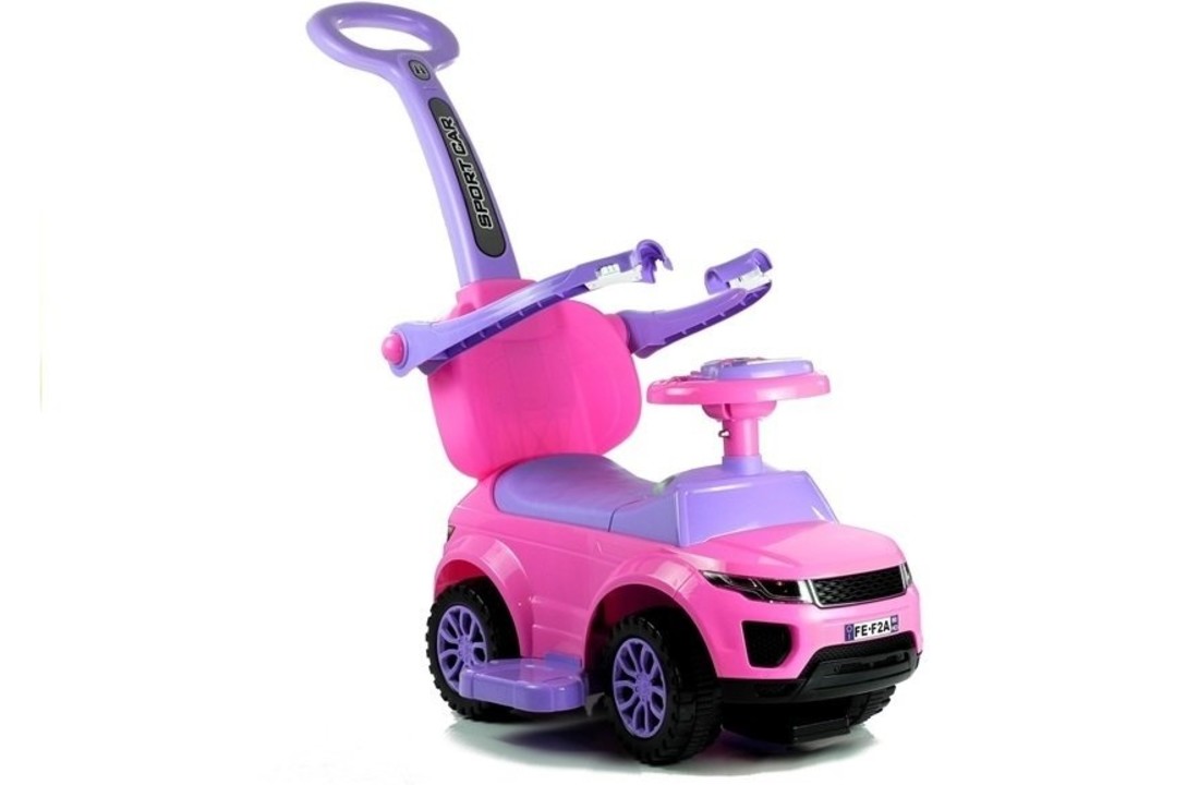 614W Peuters rijden op Duw met ouderhandvat - roze