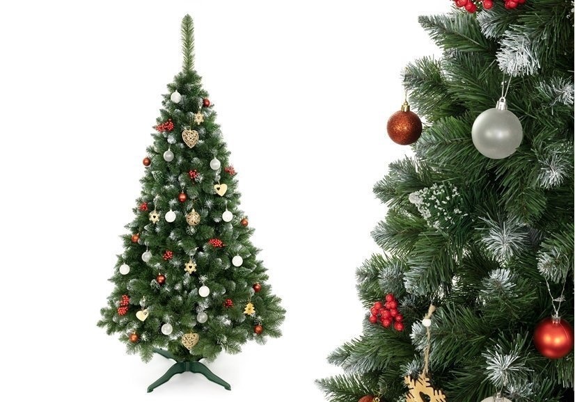 Kunstkerstboom - 220cm - Spar - met sneeuw - groen