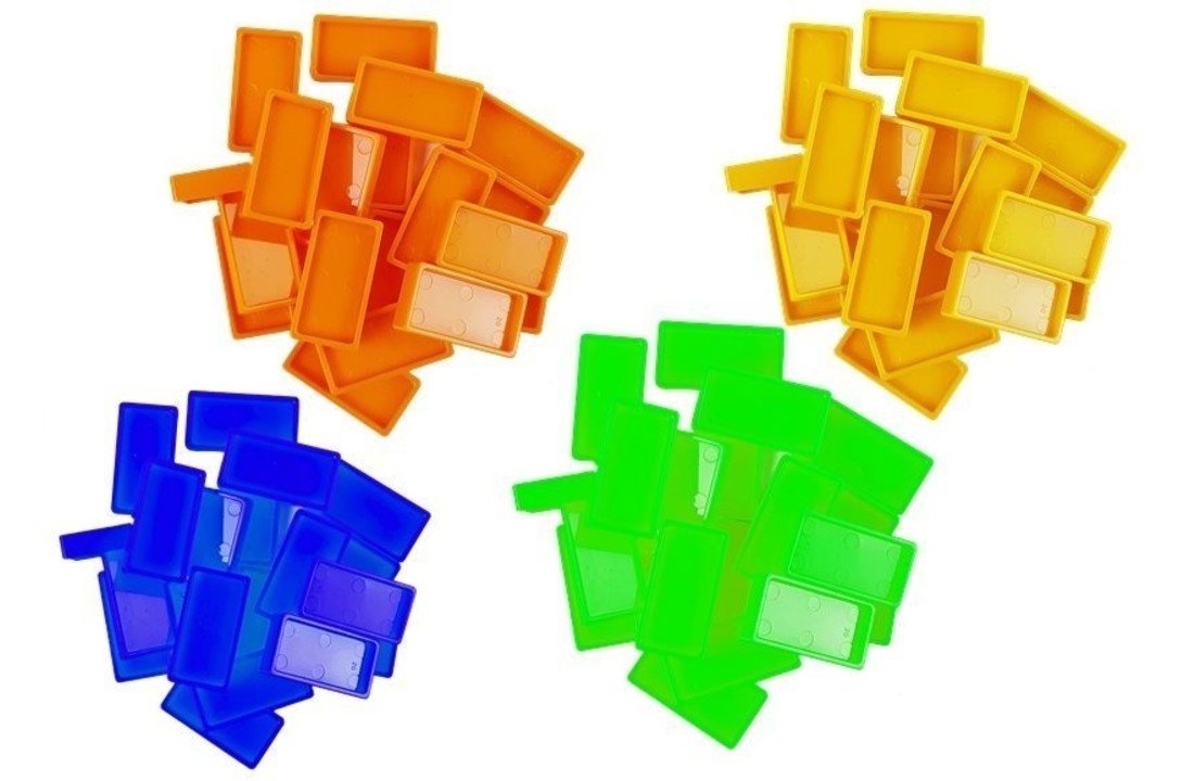 Domino Trein - 16 cm - met 80 domino stenen