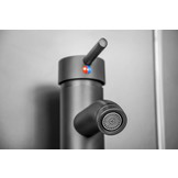 Wastafelkraan - zwart - 30 cm - Badkamerkraan + montageset