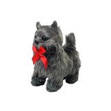 Speelgoed kat - interactief - grijs - 20 cm