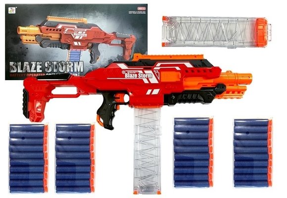 Blaze Storm - NURF speelgoed geweer - 66,5 cm - 40 patronen - rood