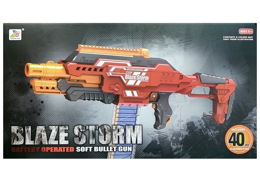 Blaze Storm - NURF speelgoed geweer - 66,5 cm - 40 patronen - rood
