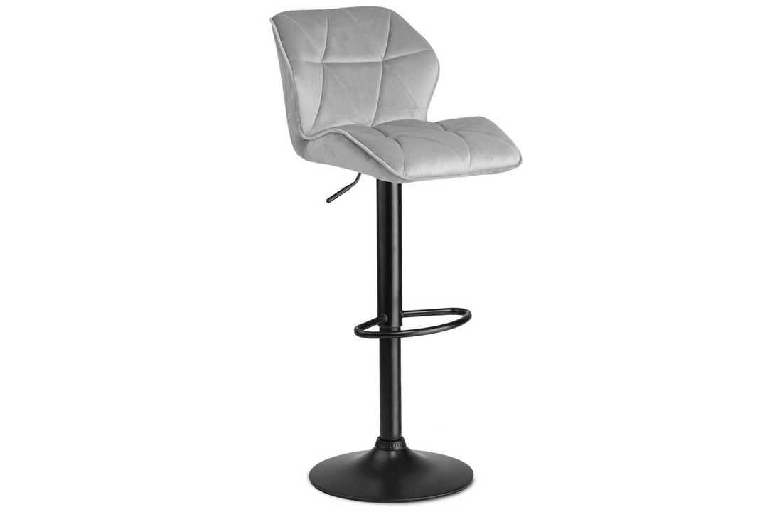 Barkruk met rugleuning grijs - hoogte verstelbaar 62 -82 cm
