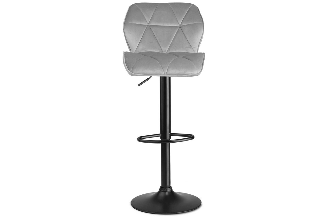 Barkruk met rugleuning grijs - hoogte verstelbaar 62 -82 cm