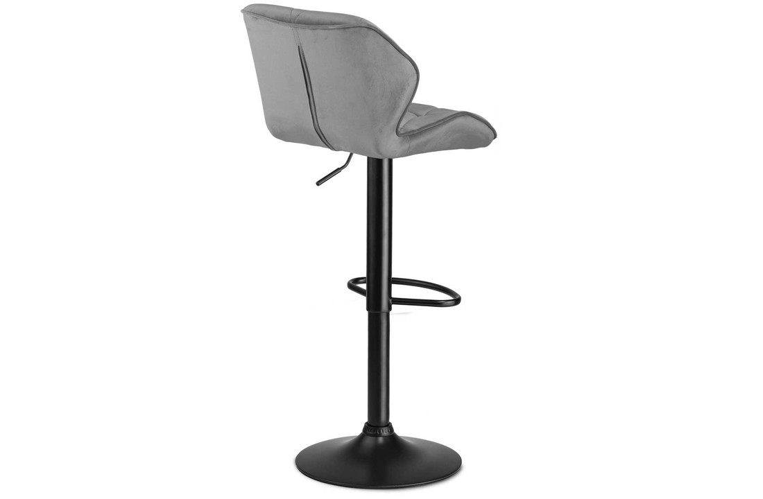Barkruk met rugleuning grijs - hoogte verstelbaar 62 -82 cm