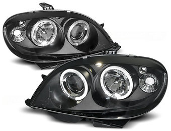 Koplampen geschikt voor CITROEN SAXO 09 99-06 03 ANGEL EYES ZWART dual halo rims