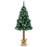 Kunstkerstboom - 180 cm - op houten stam - met dennenappels