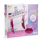 Kinder keyboard - met microfoon & kruk - 45x21x60 cm - roze