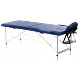 Massagetafel - inklapbaar - aluminium - 186 x 70 cm - blauw