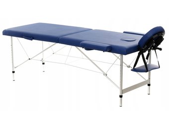 Massagetafel - inklapbaar - aluminium - 186 x 70 cm - blauw