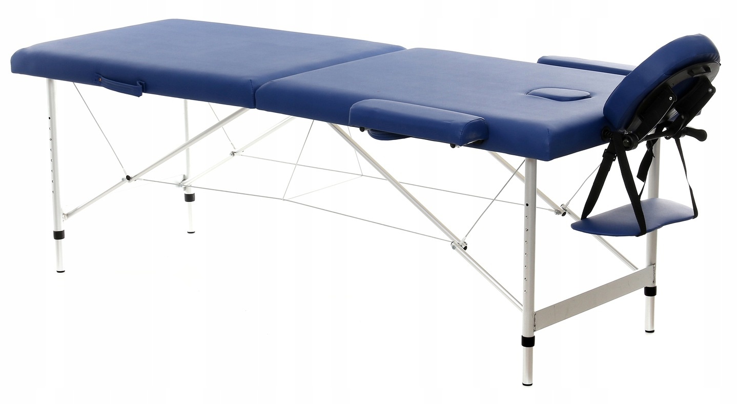Massagetafel - inklapbaar - aluminium - 186 x 70 cm - blauw