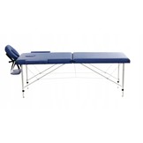 Massagetafel - inklapbaar - aluminium - 186 x 70 cm - blauw