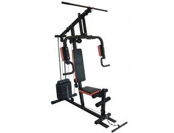 Krachtstation - Home gym -  met 45 kg gewicht - zwart-oranje