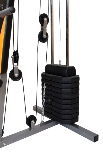 Krachtstation - Home gym -  met 45 kg gewicht - zwart-oranje