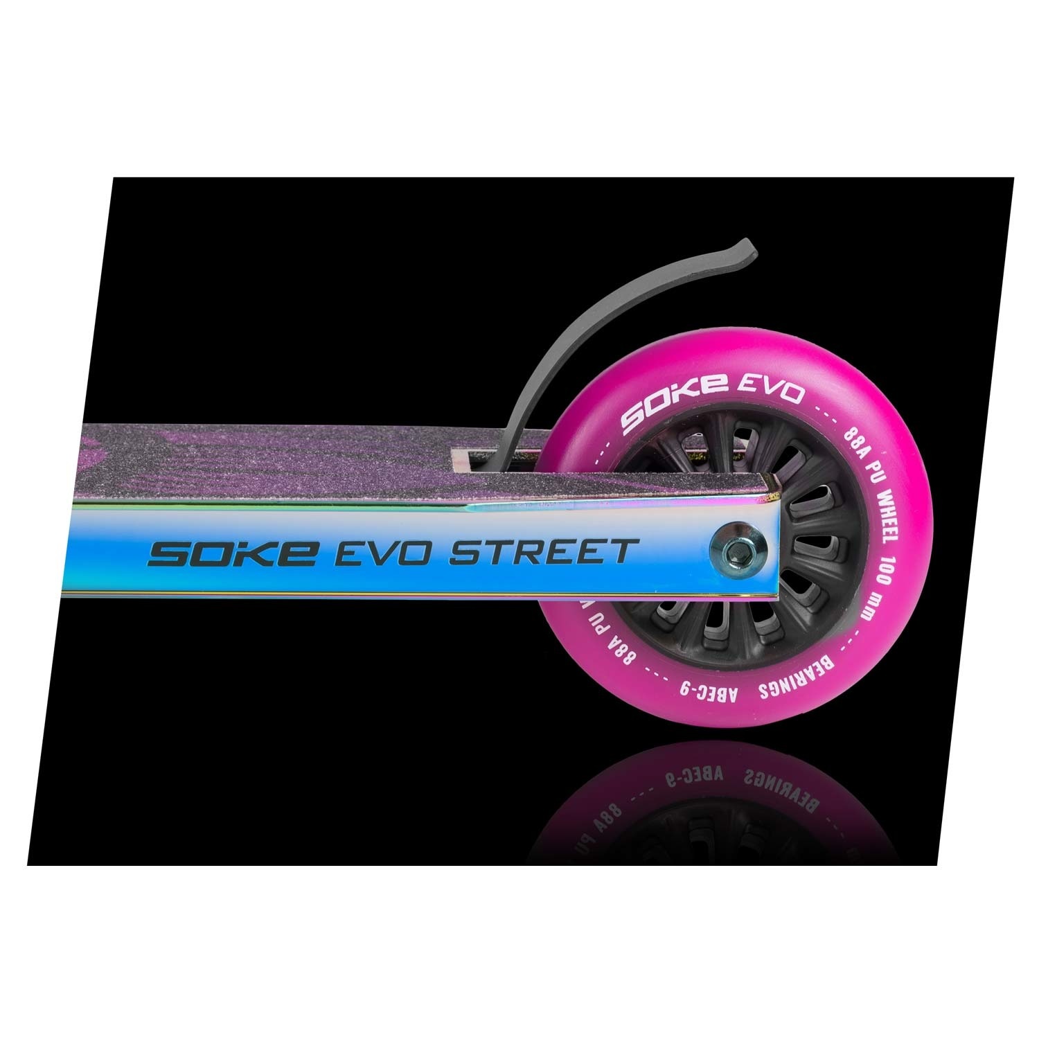 Soke Evo stuntstep - black neochrome - Race step - 360º stuur