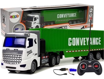 RC bestuurbare vrachtwagen met trailer - 35x6x8 cm