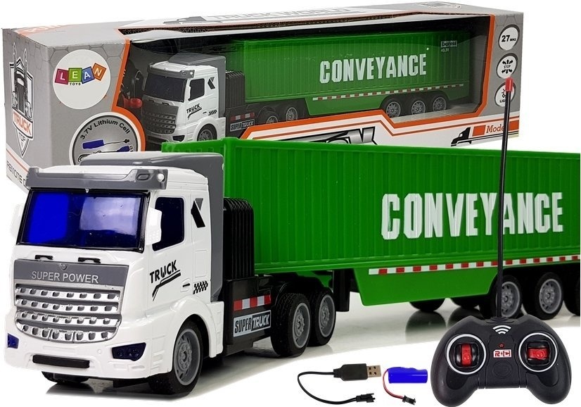 RC bestuurbare vrachtwagen met trailer - 35x6x8 cm