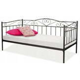 Bedframe 90x200 cm - met lattenboden - metaal - zwart