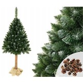 Kunstkerstboom - 180 cm - op stam - met sneeuw en glitter