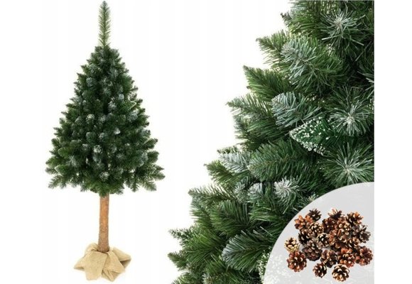 Kunstkerstboom - 180 cm - op stam - met sneeuw en glitter