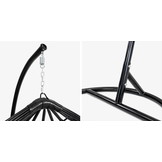 Hangstoel - Ei stoel - met frame - zwart-grijs - tot 125 kg