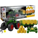 Bestuurbare trekker met aanhanger - 2.4GHz - 79 cm - groen