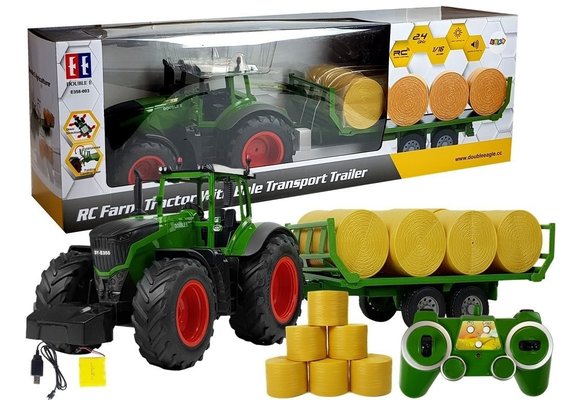 Bestuurbare trekker met aanhanger - 2.4GHz - 79 cm - groen