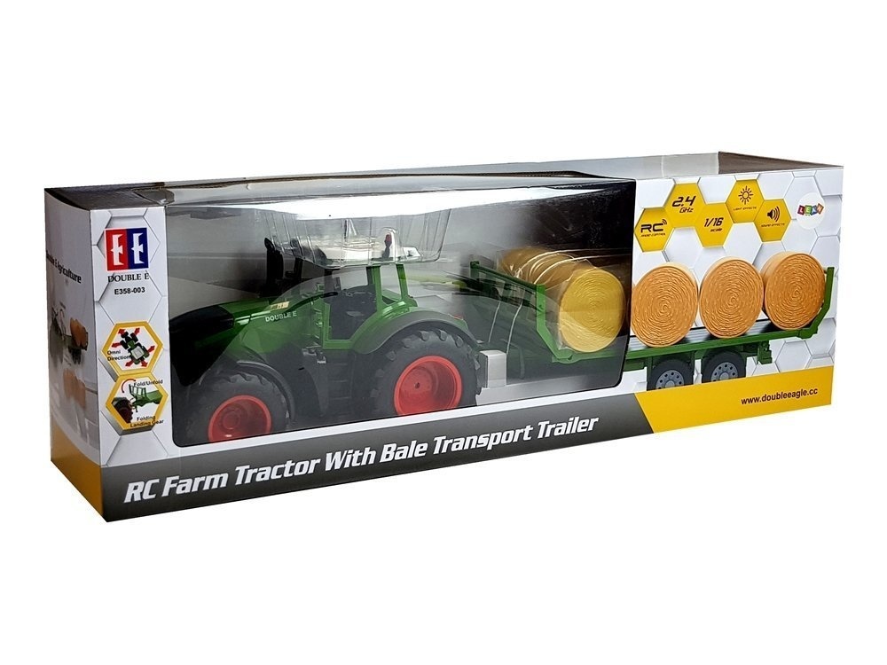 Bestuurbare trekker met aanhanger - 2.4GHz - 79 cm - groen