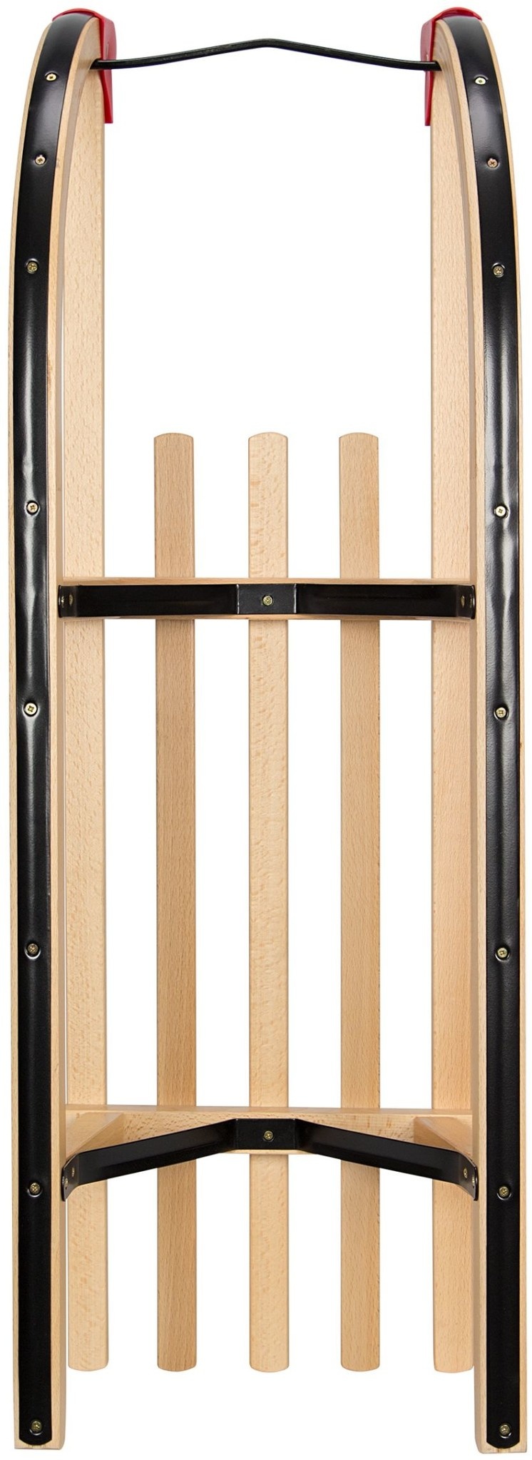 Slee van beuken hout 95cm met steun en textiel zitting