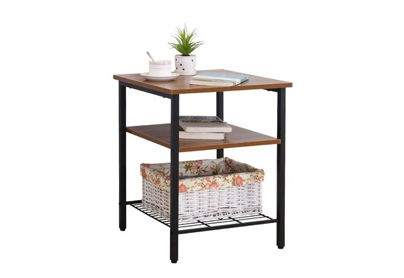 Bijzettafel - 45 x 45 x 56,5 cm - 3 etages - industrieel