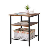 Bijzettafel - 45 x 45 x 56,5 cm - 3 etages - industrieel