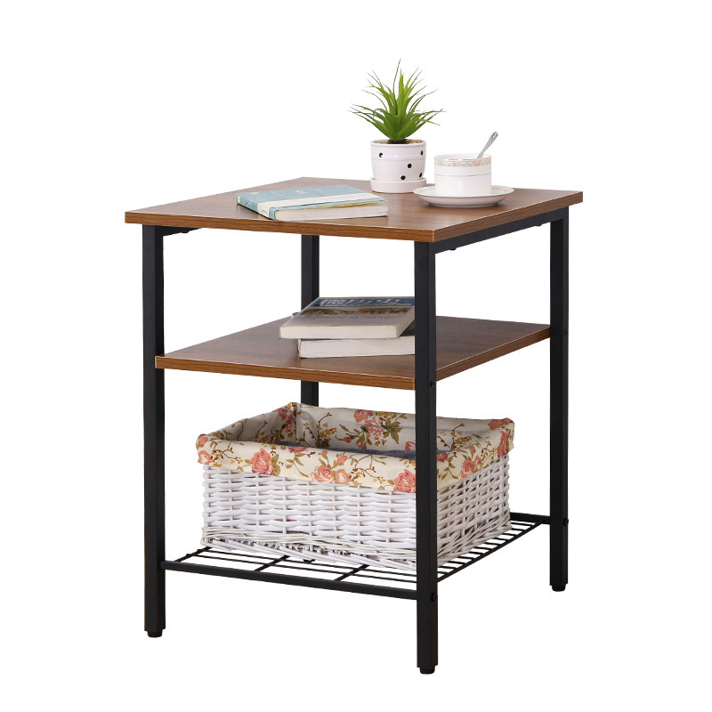 Bijzettafel - 45 x 45 x 56,5 cm - 3 etages - industrieel