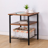 Bijzettafel - 45 x 45 x 56,5 cm - 3 etages - industrieel