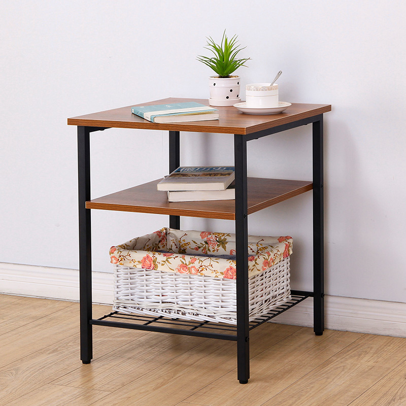 Bijzettafel - 45 x 45 x 56,5 cm - 3 etages - industrieel