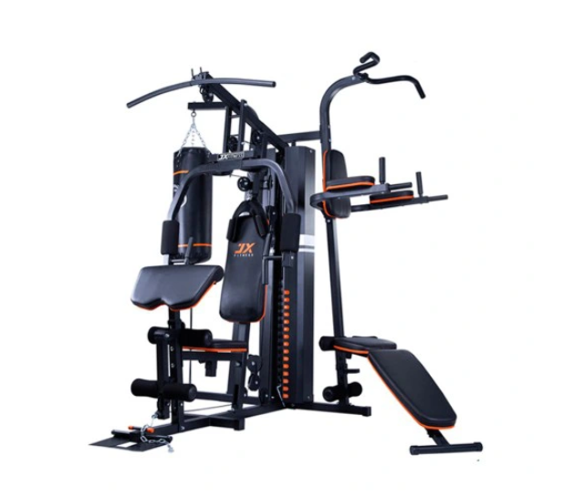 Krachtstation - Home gym - met 80 kg gewicht - en bokszak